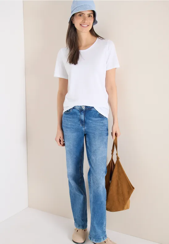 Thumbnail - Cecil Damen Basic T-Shirt mit Rundhals im 2er-Pack in Multicolour, Gr: XS