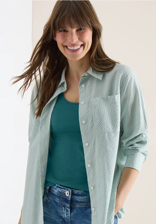 Thumbnail - Cecil Damen Basic Top mit Rundhals im 2er-Pack in Multicolour|Grün|Blau, Gr: XXL