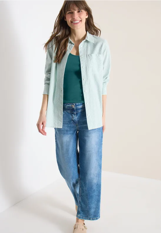 Thumbnail - Cecil Damen Basic Top mit Rundhals im 2er-Pack in Multicolour|Grün|Blau, Gr: XXL