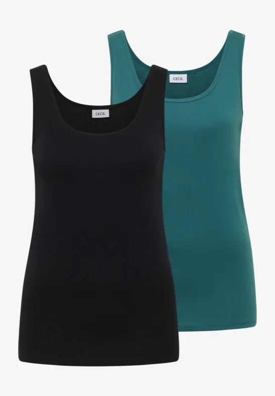 Basic top met ronde hals in een 2-pack