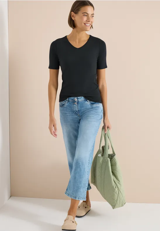 cecil Basic T-Shirt Basic 100% Organic Cotton Gruen