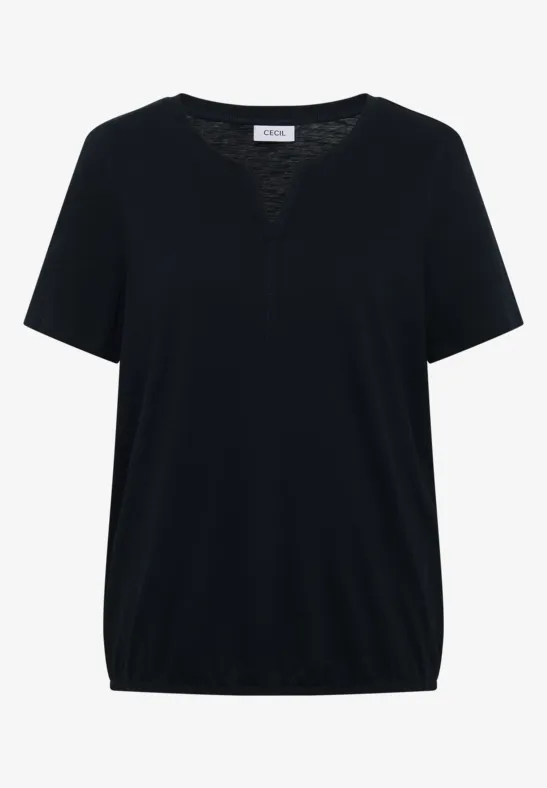 Thumbnail - Cecil Damen Basic Shirt im Tunika-Look in Blau, Gr: S