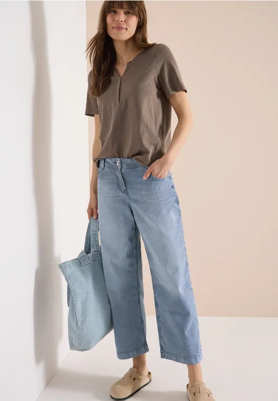 Thumbnail - Cecil Damen Basic Shirt im Tunika-Look in Beige, Gr: XL