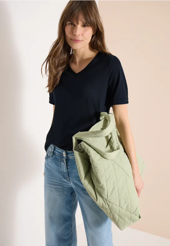 cecil T-Shirt V-Neck Blau