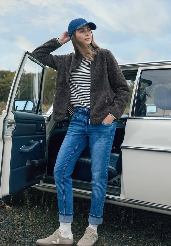 Thumbnail - Cecil Damen Gestreiftes Shirt in Blau, Gr: S