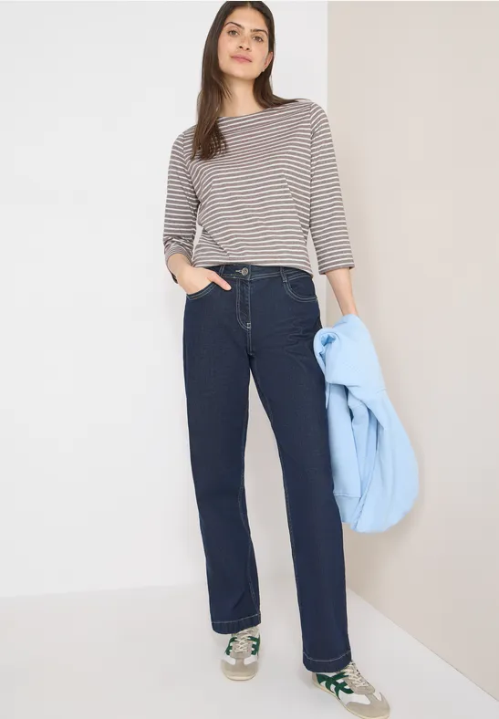 Thumbnail - Cecil Damen Gestreiftes Shirt in Beige, Gr: 3XL