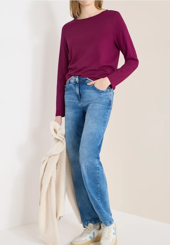 Thumbnail - Cecil Damen Shirt in Unifarbe in Pink, Gr: M