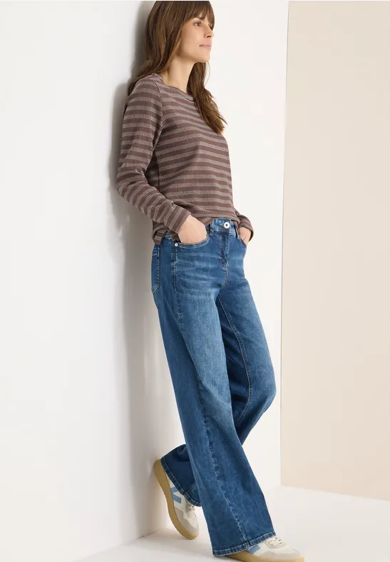 Thumbnail - Cecil Damen Gestreiftes Shirt in Beige, Gr: L