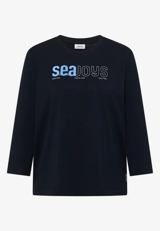 Thumbnail - Cecil Damen T-Shirt mit Frontprint in Blau, Gr: XL