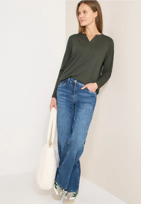 Thumbnail - Cecil Damen Shirt im Tunika-Look in Grün, Gr: L