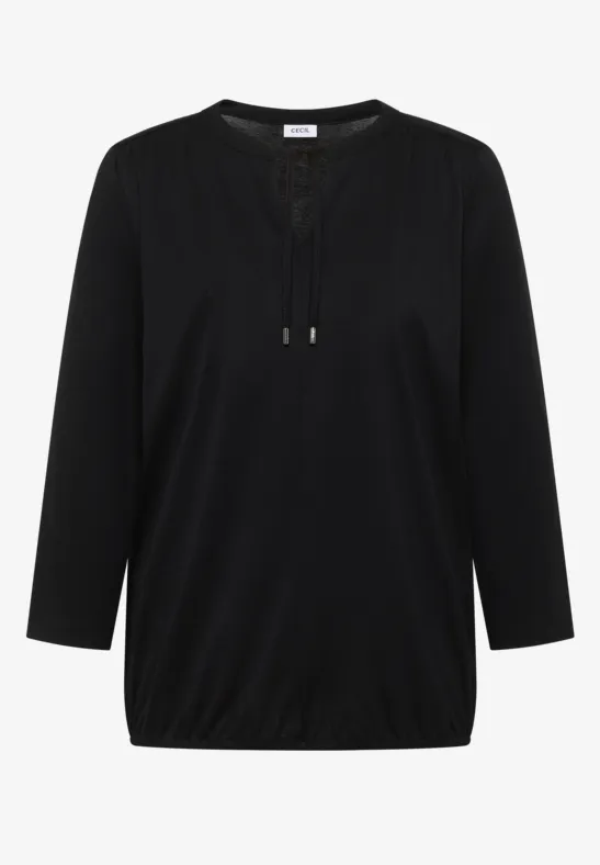 Thumbnail - Cecil Damen Shirt im Tunika-Look in Schwarz, Gr: S