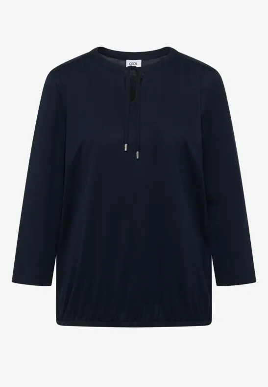 Thumbnail - Cecil Damen Shirt im Tunika-Look in Blau, Gr: XL