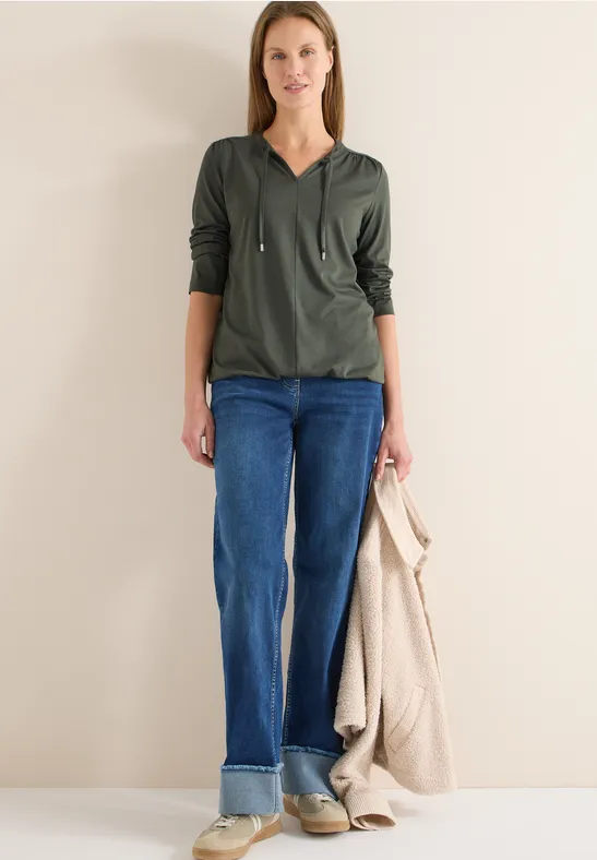 cecil Tunika Shirt Bänder Baumwolle-Modalmix Grün
