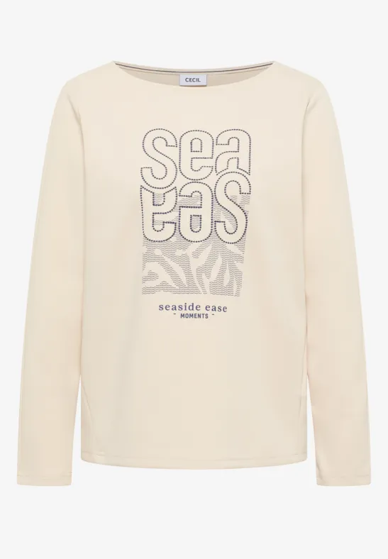 Thumbnail - Cecil Damen Silk-Touch Stickerei Shirt in Beige, Gr: S