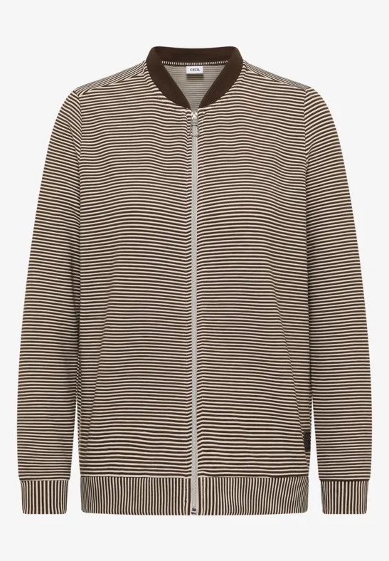 Thumbnail - Cecil Damen Gestreifte Jacke in Beige, Gr: S