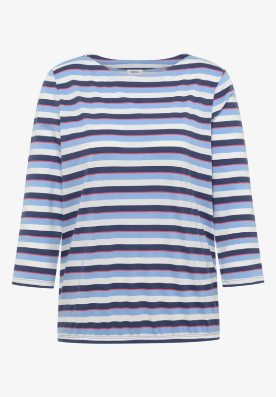 Thumbnail - Cecil Damen Gestreiftes Shirt in Blau, Gr: L