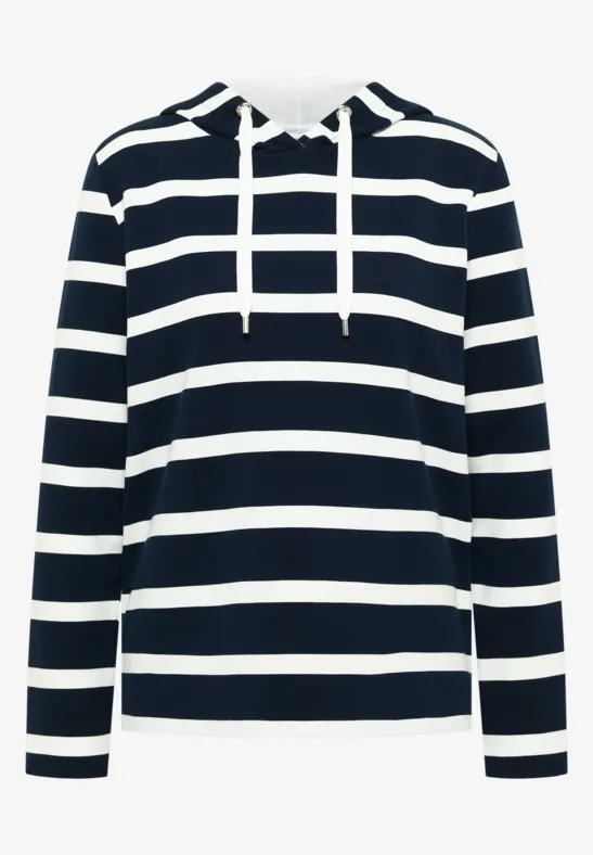 Thumbnail - Cecil Damen Gestreiftes Hoodieshirt in Blau, Gr: S