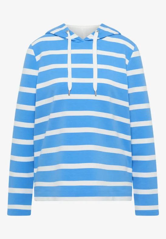 Thumbnail - Cecil Damen Gestreiftes Hoodieshirt in Blau, Gr: M