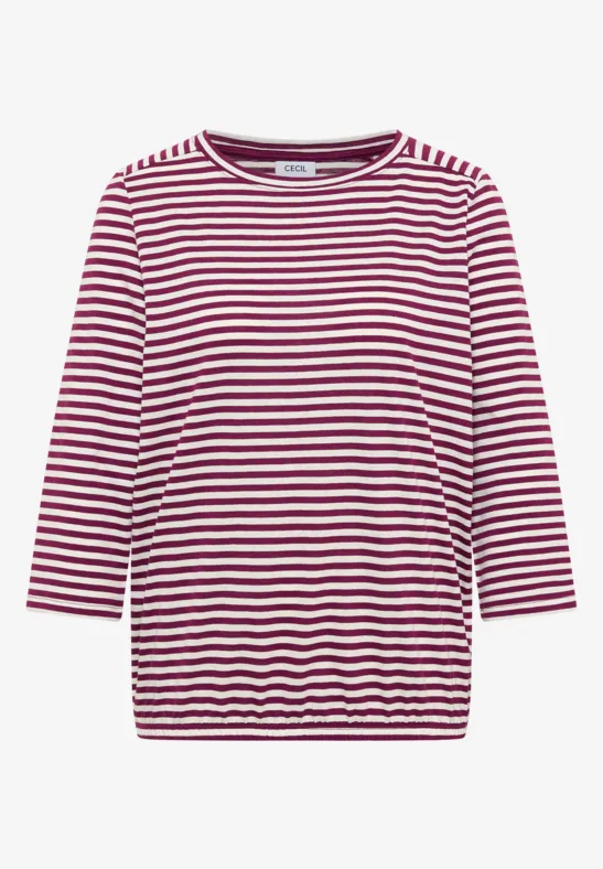 Thumbnail - Cecil Damen Gestreiftes Shirt in Pink, Gr: XL