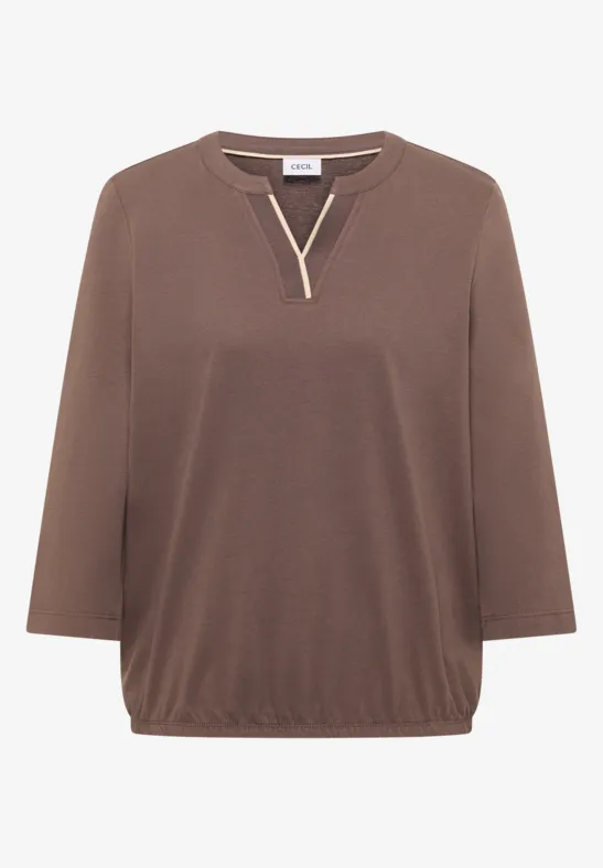 Thumbnail - Cecil Damen Shirt in Unifarbe in Beige, Gr: M