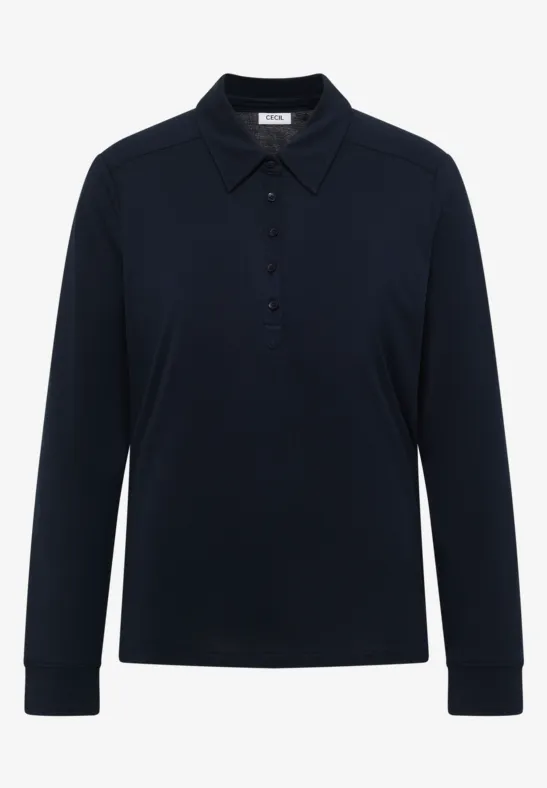 Thumbnail - Cecil Damen Shirt mit Knopfdetail in Blau, Gr: 3XL