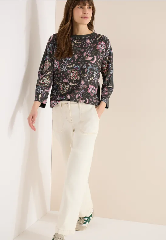 Thumbnail - Cecil Damen Gemustertes Shirt in Grün, Gr: L