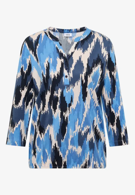 Thumbnail - Cecil Damen Shirt im Tunika-Look in Blau, Gr: XL