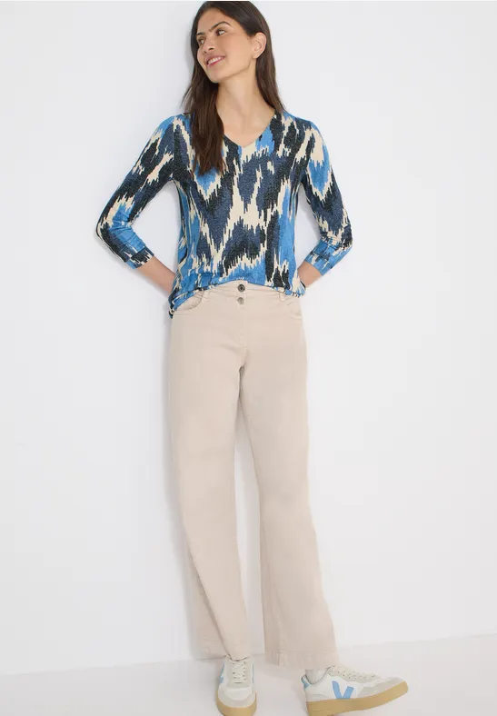 Thumbnail - Cecil Damen Gemustertes Shirt in Blau, Gr: XXL