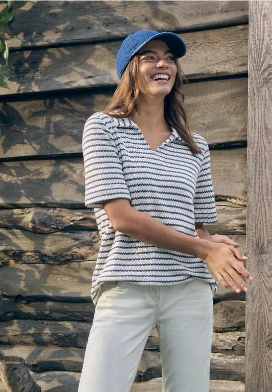 Gestreiftes Ajour Shirt günstig online kaufen