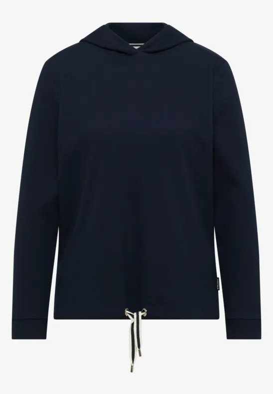 Thumbnail - Cecil Damen Hoodie in Rippstruktur in Blau, Gr: S