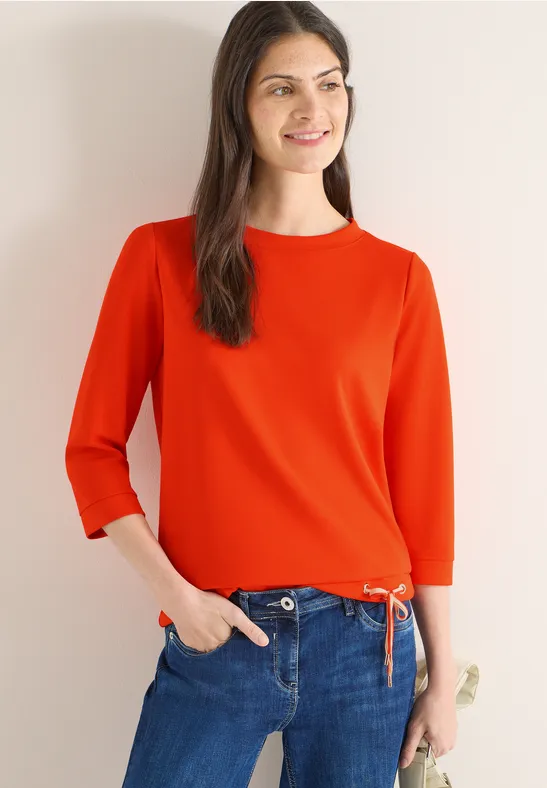 Thumbnail - Cecil Damen Soft Touch Shirt in Orange, Gr: XXL