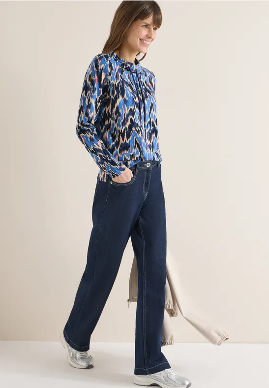 Thumbnail - Cecil Damen Gemustertes Shirt in Blau, Gr: M