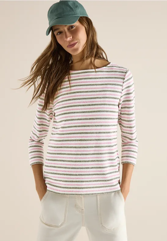 Gestreiftes Strukturshirt günstig online kaufen