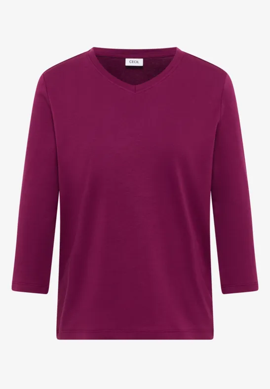 Thumbnail - Cecil Damen Basic T-Shirt in Pink, Gr: S