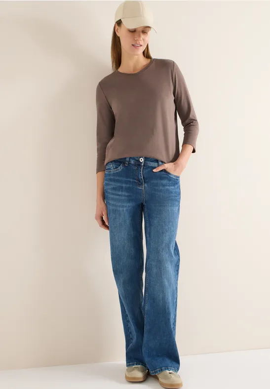 Thumbnail - Cecil Damen Basic T-Shirt in Beige, Gr: XL