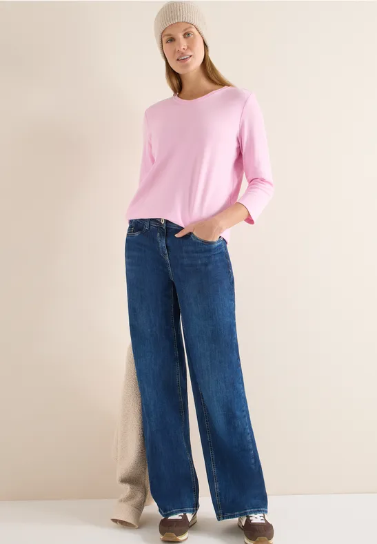 Thumbnail - Cecil Damen Basic T-Shirt in Rosa, Gr: XXL
