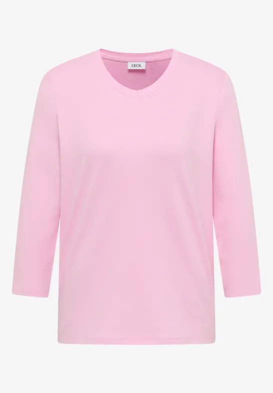Thumbnail - Cecil Damen Basic T-Shirt in Rosa, Gr: XXL
