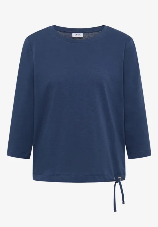 Thumbnail - Cecil Damen Shirt mit Tunnelzug in Blau, Gr: L