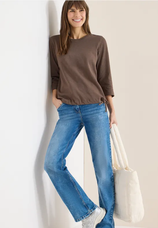 Thumbnail - Cecil Damen Shirt mit Tunnelzug in Beige, Gr: 3XL