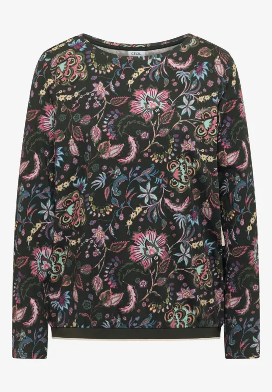 Thumbnail - Cecil Damen Gemustertes Shirt in Grün, Gr: M