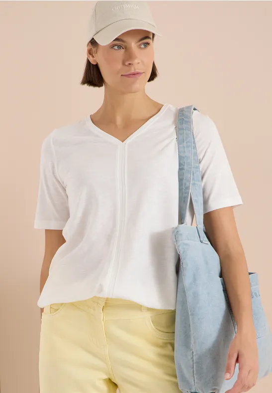 Kurzarm T-Shirt im Tunika-Look