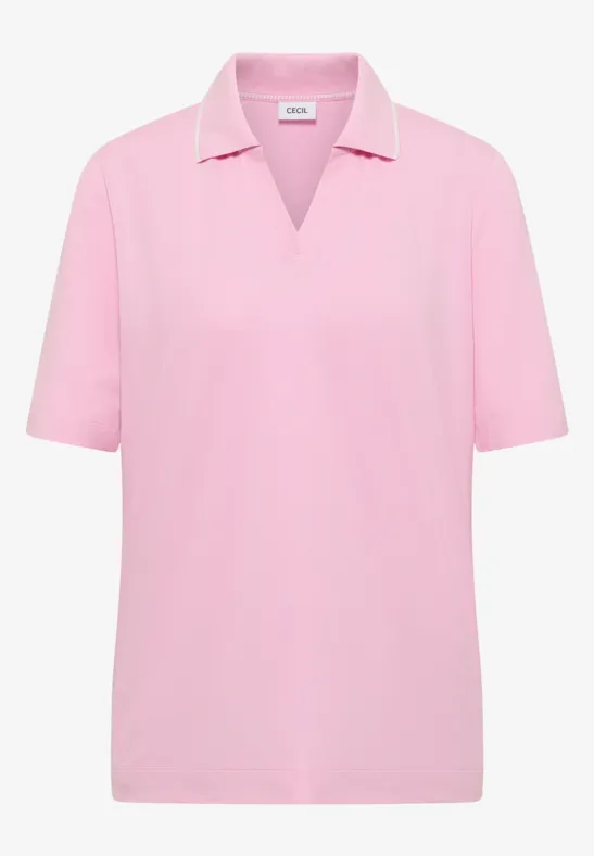Thumbnail - Cecil Damen Piqué Poloshirt in Rosa, Gr: XL