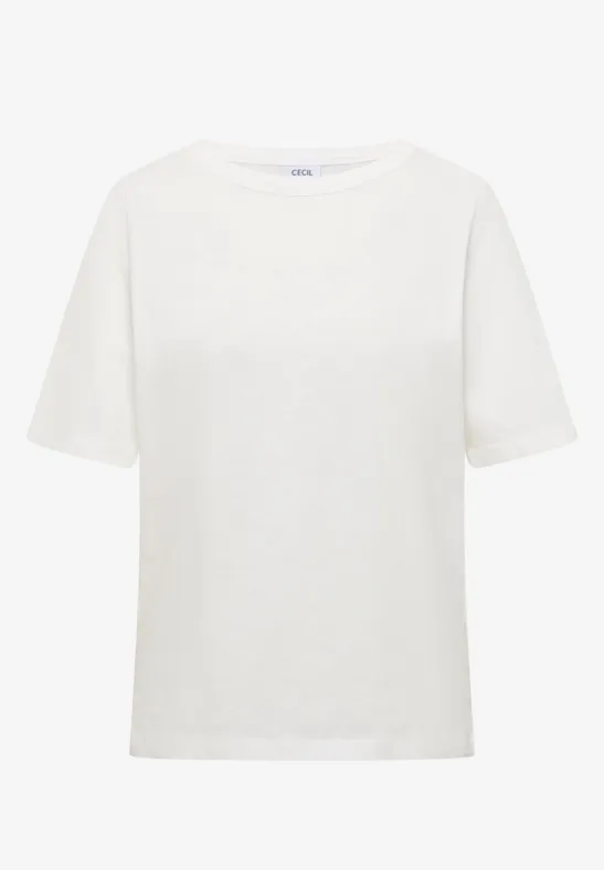 Thumbnail - Cecil Damen Kurzarm T-Shirt aus reiner Baumwolle in Weiß, Gr: S