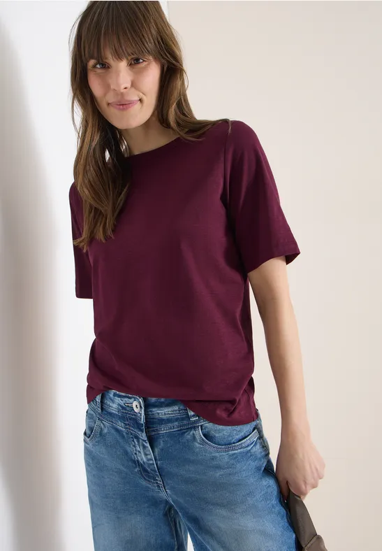 cecil T-Shirt Kurzarm 100% Organic Cotton Rot