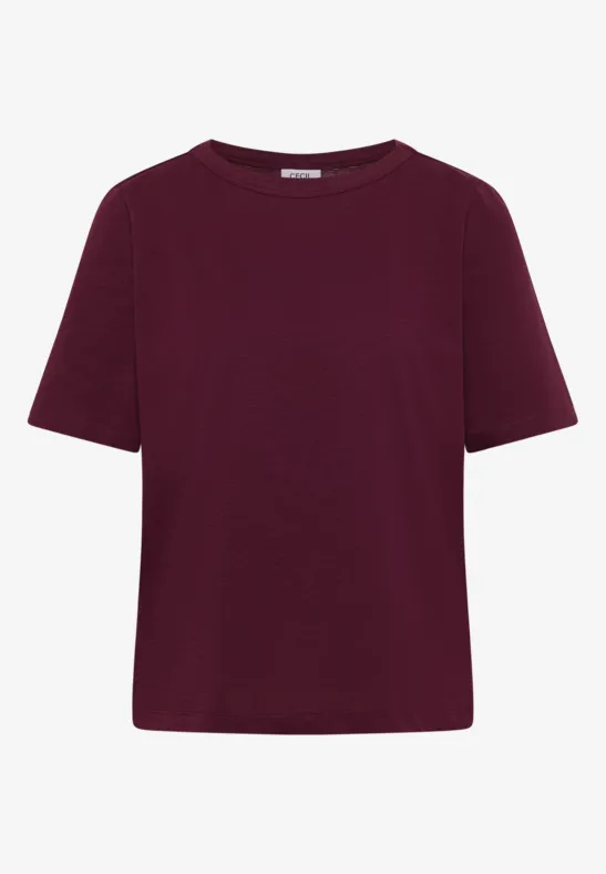 Thumbnail - Cecil Damen Kurzarm T-Shirt aus reiner Baumwolle in Rot, Gr: L