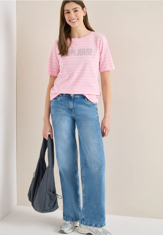 Steifen-Shirt mit Wording günstig online kaufen