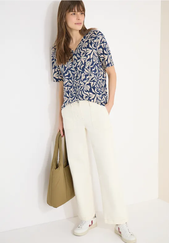 Thumbnail - Cecil Damen Shirt im Tunika-Look in Blau, Gr: XXL