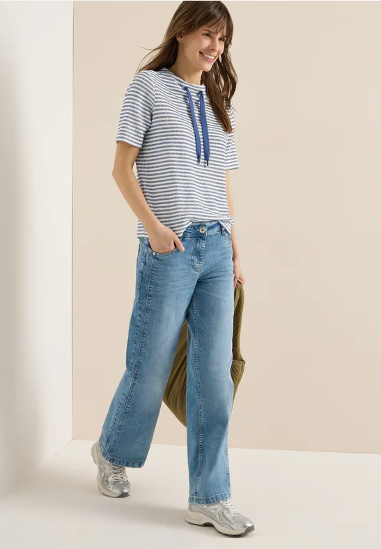 Shirt mit Funnel Neck und Struktur günstig online kaufen