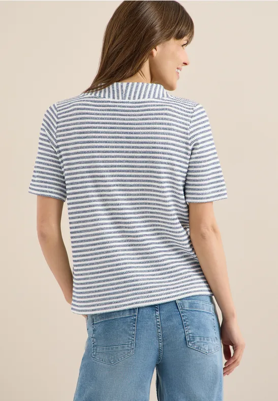 Shirt mit Funnel Neck und Struktur günstig online kaufen