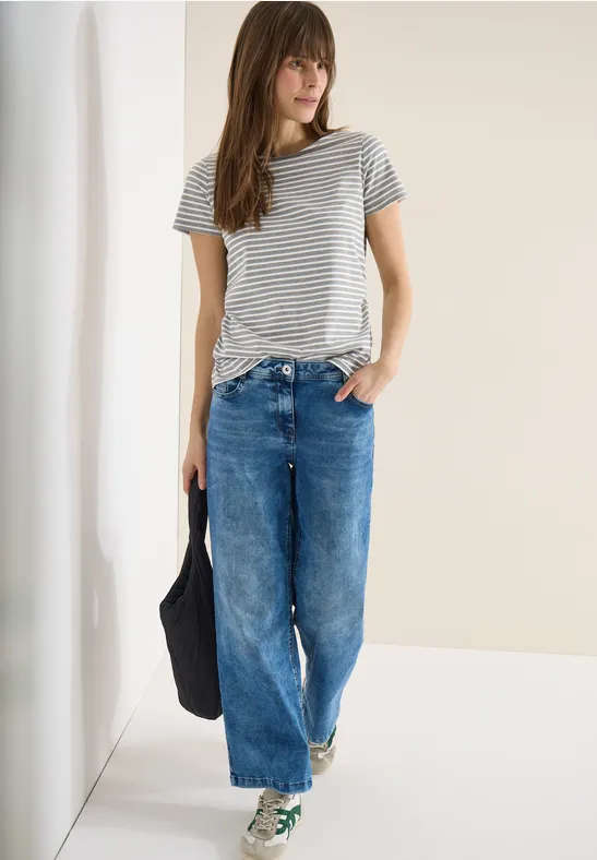 CECIL Kurzarm Shirt mit seitlicher Raffung günstig online kaufen